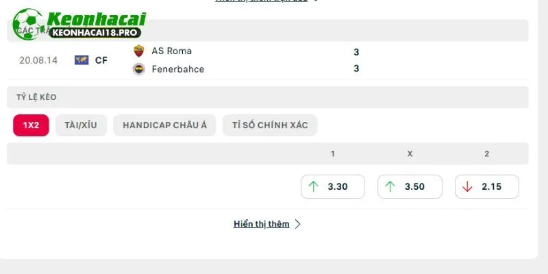 Dấu ấn lịch sử trong các lần đụng độ Fenerbahce vs AS Roma